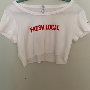Cropped fresh local Boston white top!